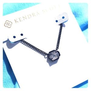 HTF Kendra Scott Mabel Gunmetal & Mirror Rock